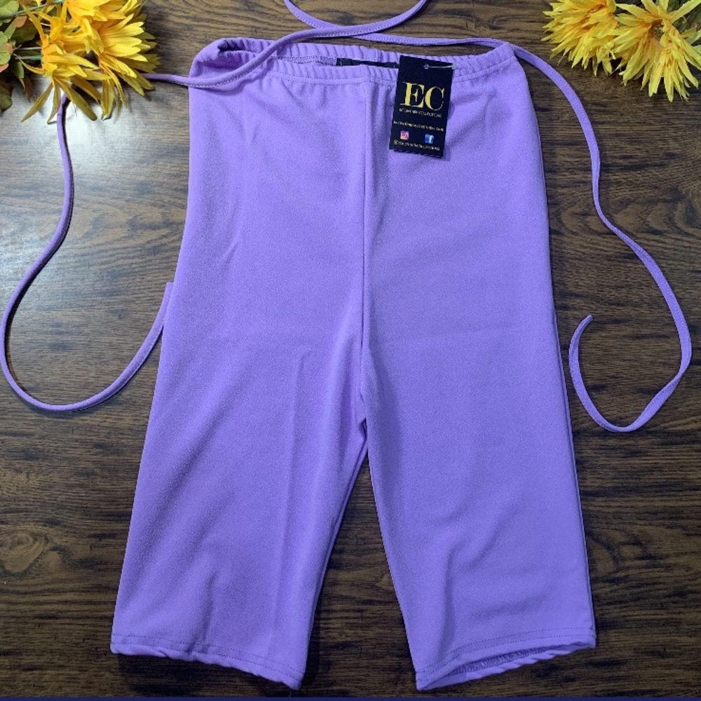 Lavender High Waist Biker Shorts